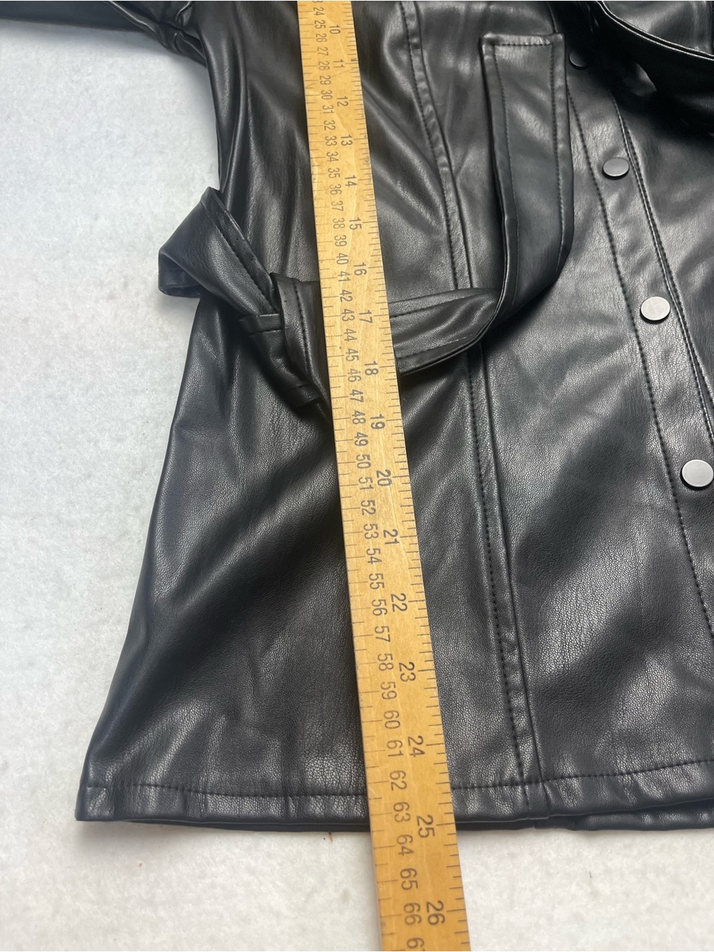 Truth Black Faux-Leather Belted Jacket - Picture 11 of 11